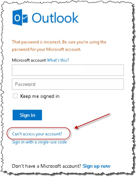hotmail password recovery