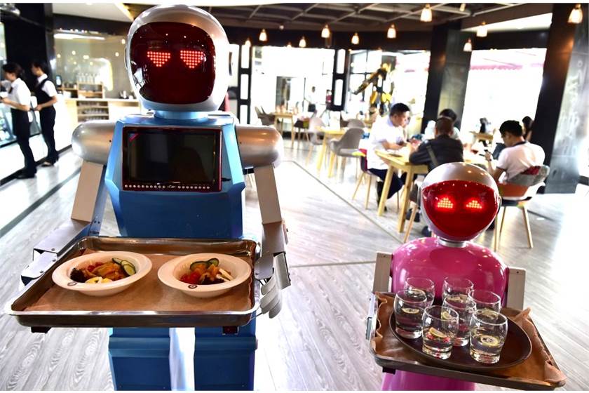 Robots doing jobs as waiters,shops, maids etc. to reduce labor. Hows it?