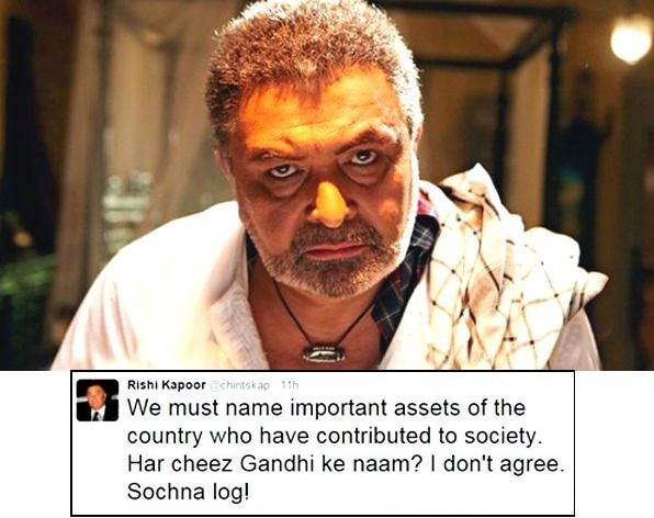According to Rishi Kapoor, all assets of India are mostly named after Gandhis.